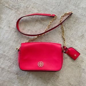 Hot pink Tory Burch cross body bag
